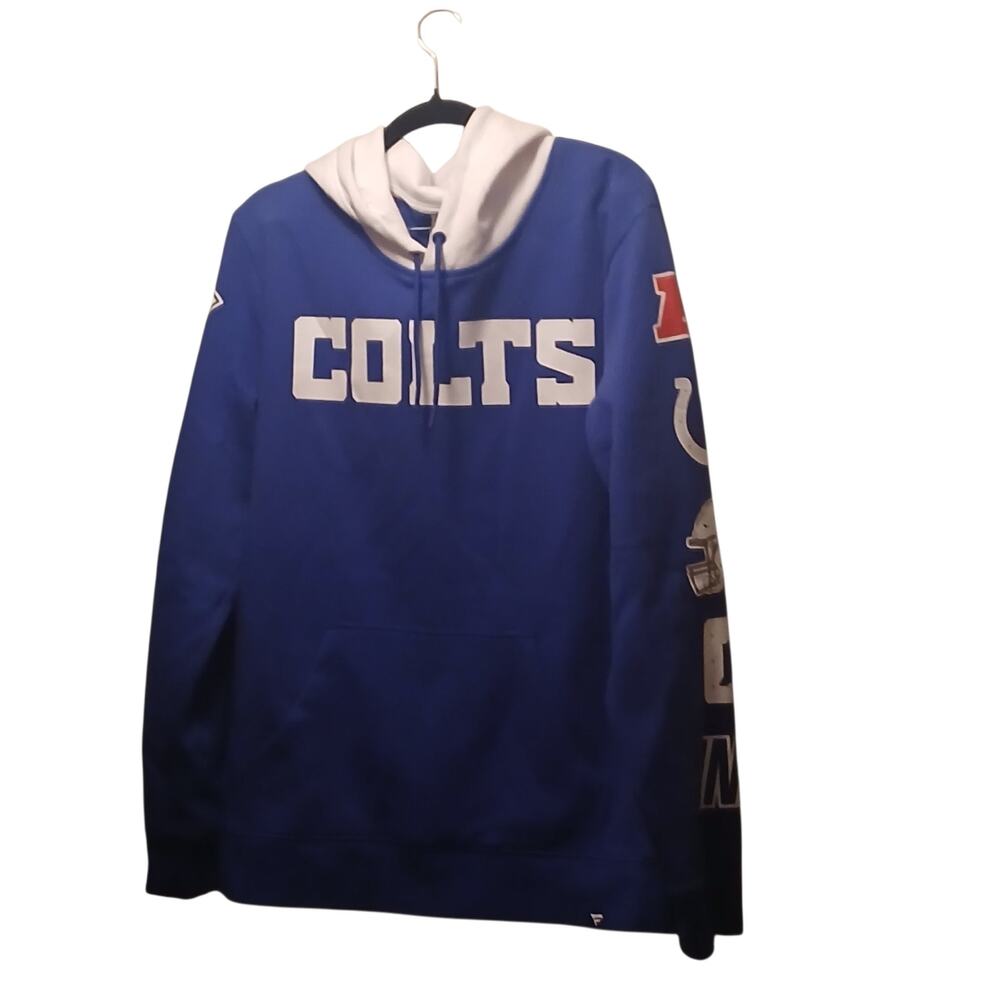 FANATICS INDIANAPOLIS COLTS PULLOVER HOODIE GRAPHIC SLEEVE MENS M